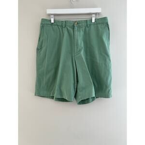 John Ashford Mint Green Cotton Chino Golf Shorts Flat Front Size 36 SG